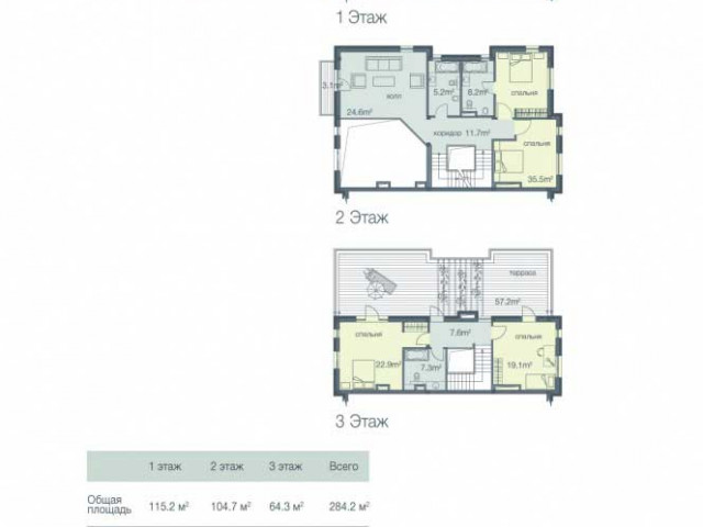План таунхауса тип 284,2 кв.м.