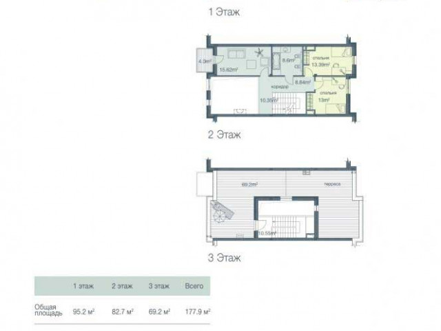 Планировка 177,9 кв.м. тип 178-282 кв.м.