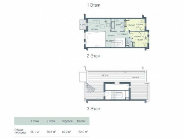План таунхауса тип 182,9 кв.м.